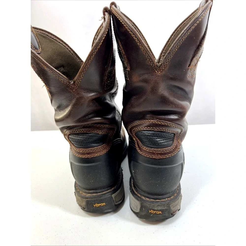 Justin Men's Warhawk Nano Toe Chestnut Leather Vibram Safety Workboot Size 8D‎